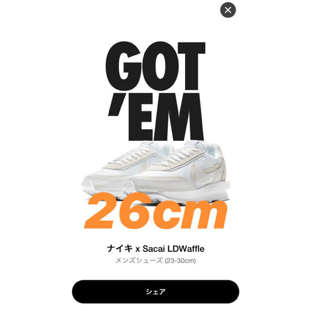 NIKE(ナイキ)の26cm Nike sacai LDWaffle SNKRS 先行販売 メンズの靴/シューズ(スニーカー)の商品写真