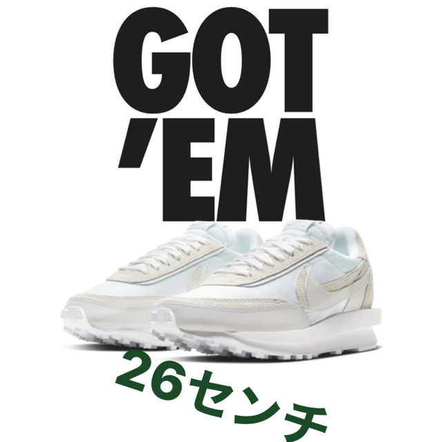 NIKE×sacai/LDV ワッフル/白/26.0 us8 ナイキ×サカイ