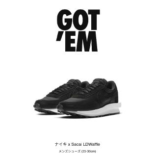 ナイキ(NIKE)のNIKE sacai LDWaffle BLACK 26cm(スニーカー)