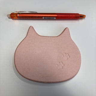 珪藻土 コースター 猫 ねこ ピンク(テーブル用品)