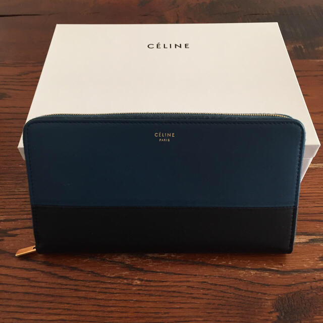 激安/新作 celine - セリーヌ バイカラーラウンドジップ長財布 財布