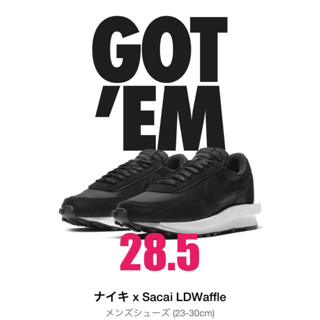 NIKE×sacai LDV Waffleブラックサイズ