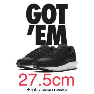 ナイキ(NIKE)のNIKE sacai LDWaffle BLACK 27.5(スニーカー)