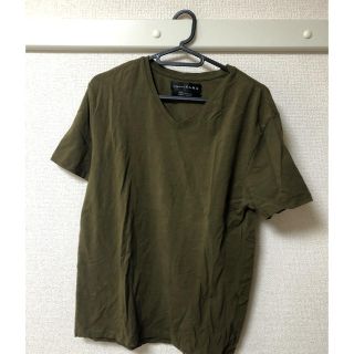 ザラ(ZARA)のZARA無地Tシャツ  42サイズ 半袖メンズ ザラ カーキ ベージュ インナー(Tシャツ/カットソー(半袖/袖なし))