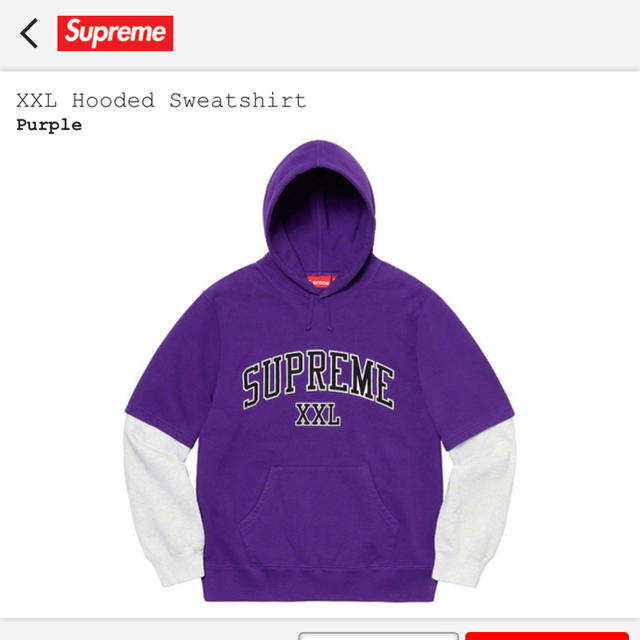 SUPREME 20SS XXL Hooded Purple 紫 L