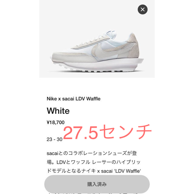 sacai nike 27.5センチ