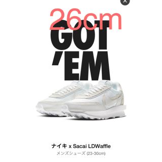 ナイキ(NIKE)のナイキ x Sacai LDWaffle 白　26cm(スニーカー)