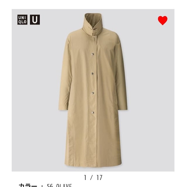 UNIQLO U ユニクロユー ライトロング コート トレンチオリーブサイズ