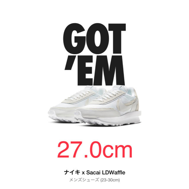 NIKE x Sacai LDWaffle 27.0cm - スニーカー