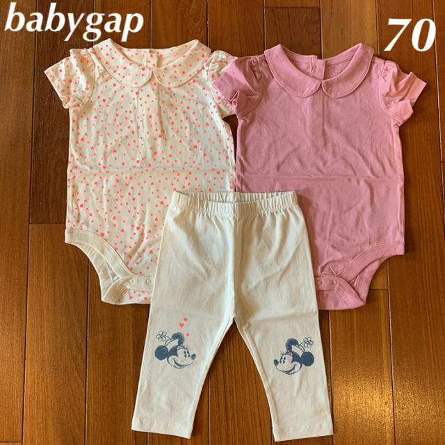 babyGAP(ベビーギャップ)の新品☆babygap☆襟付きロンパース＆ミニーレギンス☆70㎝ キッズ/ベビー/マタニティのベビー服(~85cm)(ロンパース)の商品写真