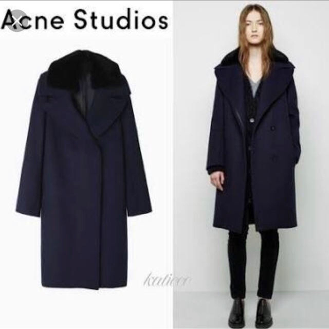 ACNE(アクネ)のacne studios ファー襟ロングコート レディースのジャケット/アウター(チェスターコート)の商品写真