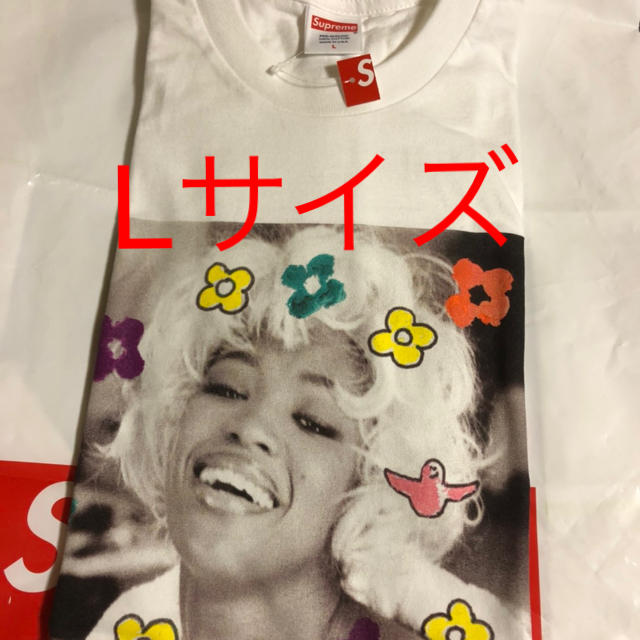 新品 L supreme naomi tee 白