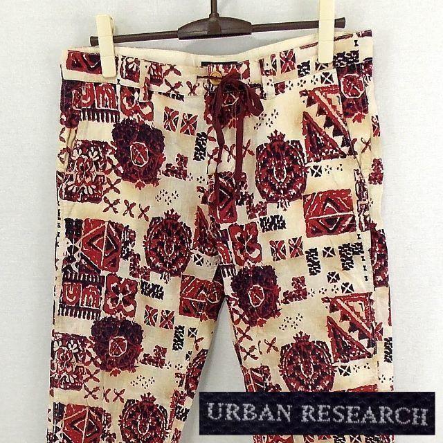 URBAN RESEARCH(アーバンリサーチ)の【URBAN RESEARCH】 美品 アーバンリサーチ レッド総柄パンツ 40 メンズのパンツ(ペインターパンツ)の商品写真