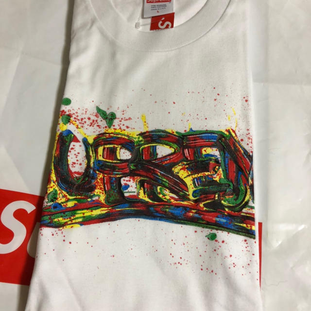 トップス新品 L paint logo tee supreme