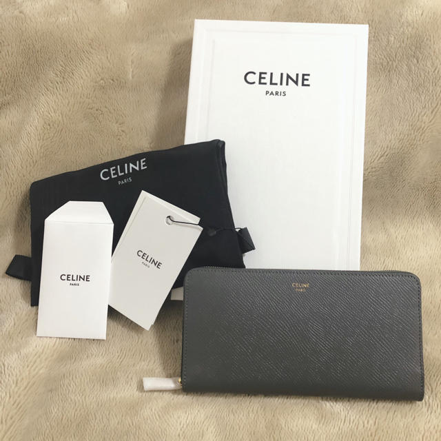 新品】セリーヌ CELINE 長財布 ラージ ジップドウォレット グレー