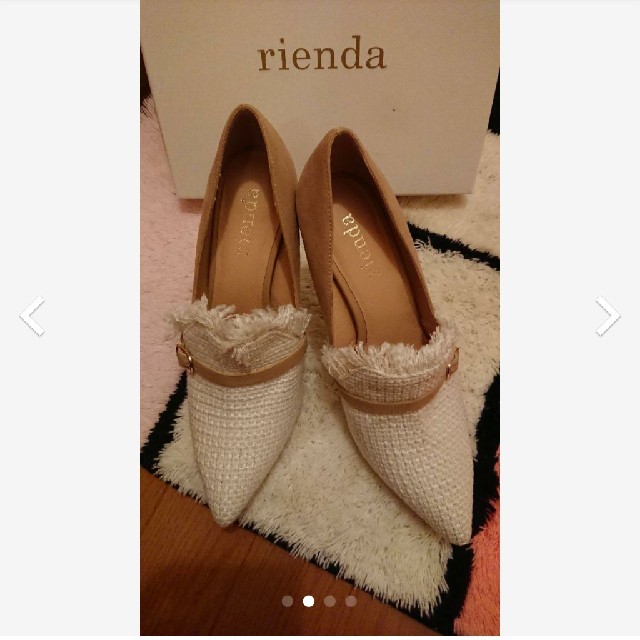 rienda(リエンダ)のrienda　リエンダ　ツイードコンビポインテッドパンプス　ホワイト　L レディースの靴/シューズ(ハイヒール/パンプス)の商品写真