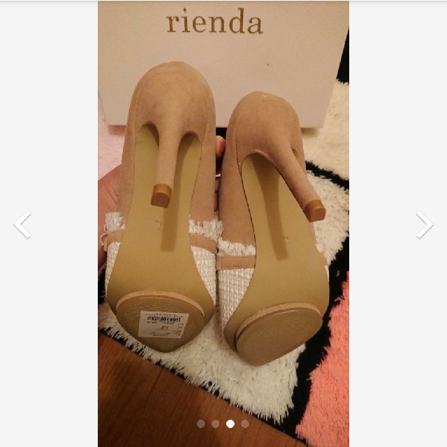 rienda(リエンダ)のrienda　リエンダ　ツイードコンビポインテッドパンプス　ホワイト　L レディースの靴/シューズ(ハイヒール/パンプス)の商品写真