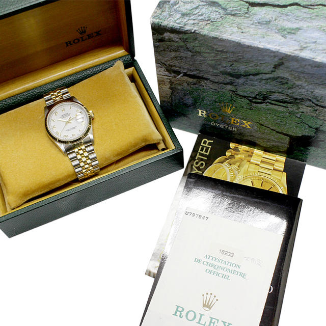 美品 ロレックス デイトジャスト 16233 コンビ メンズ 腕時計