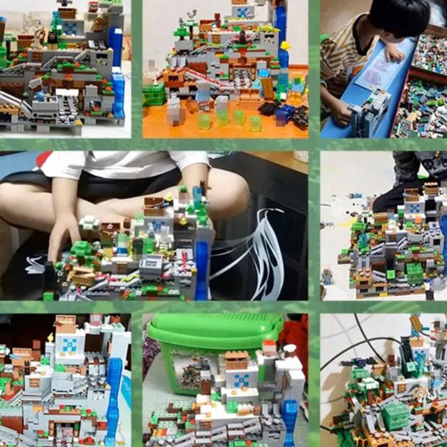 Lego(レゴ)のマインクラフト  レゴ互換品　山の洞窟　1000pcs 送料無料　新品　マイクラ キッズ/ベビー/マタニティのおもちゃ(積み木/ブロック)の商品写真