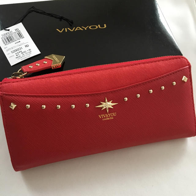 VIVAYOU(ビバユー)の新品 VIVAYOU L字ファスナー 長財布 ウォレット レッド 赤 レディースのファッション小物(財布)の商品写真