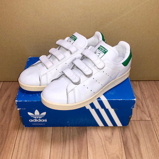 adidas オリジナルス スタンスミス CF ベルクロ 23.5cm 緑 白