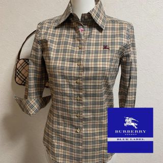 バーバリーブルーレーベル(BURBERRY BLUE LABEL)のBurberry☆チェックシャツ36(シャツ/ブラウス(長袖/七分))