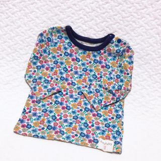 フタフタ(futafuta)のfutafuta 長袖　トップス　小花柄　ロング　Tシャツ　ブルー　70 cm(Ｔシャツ)