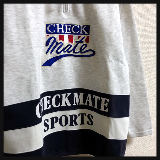 adidas(アディダス)のCHECK MATE 90s 古着 刺繍デザイン トリコロール柄　スウェット メンズのトップス(スウェット)の商品写真