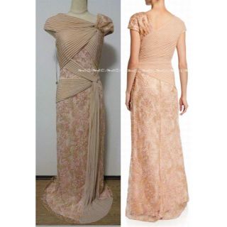 タダシショウジ(TADASHI SHOJI)の新品♡ TADASHI SHOJI タダシ ピンタックドレープ＆レースドレス(ロングワンピース/マキシワンピース)