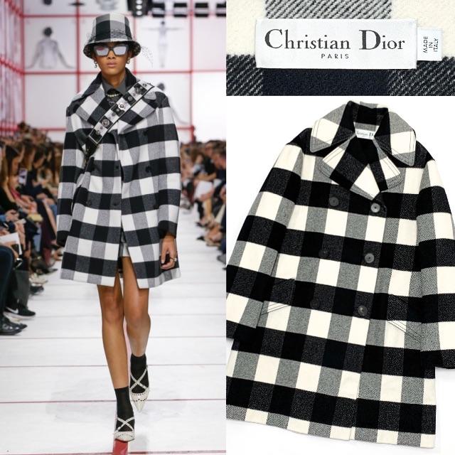Christian Dior - 2019秋冬 ディオール《コレクション着》ブロックチェック コート E1941