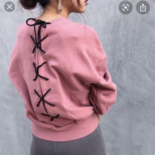 アメリヴィンテージ(Ameri VINTAGE)のAMERI BACK LACE UP SWEAT(トレーナー/スウェット)