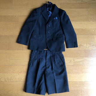 スーツ ネクタイ 110 黒 グレー 卒園式 入学式 Yin & Yang(ドレス/フォーマル)