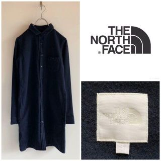 ザノースフェイス(THE NORTH FACE)のノースフェイス ウール フルオープンシャツワンピース S 紺(ひざ丈ワンピース)