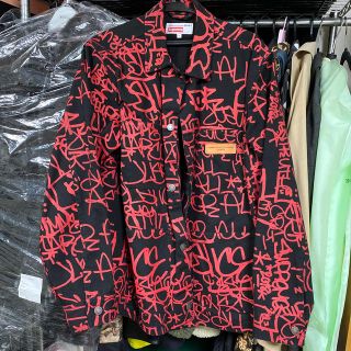 シュプリーム(Supreme)のSupreme Painted Canvas Chore Coat ブラック M(カバーオール)