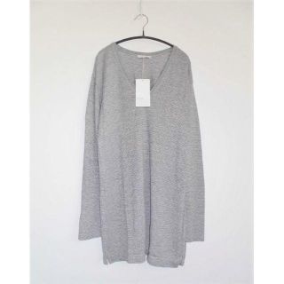 ザラ(ZARA)の新品ザラZARA深サイドスリット ロング丈プルオーバーSグレー(カットソー(長袖/七分))