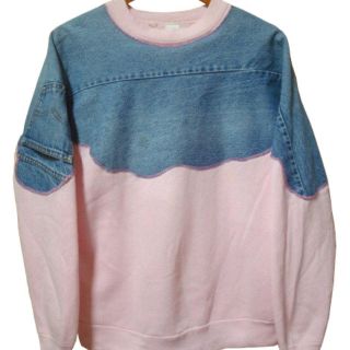 チャンピオン(Champion)の80's TULTEX タルテックス デニム スウェット トレーナー ピンク(スウェット)