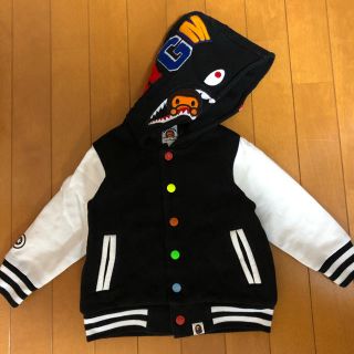 アベイシングエイプ(A BATHING APE)のBAPE KIDS 100cm 中綿ジャケット シャーク フード付きアウター(ジャケット/上着)