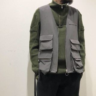 Toironier トワロニエ lace up vest 18fw gray(ベスト)