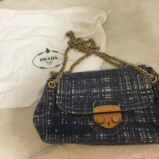 PRADA ツイードチェーンバッグ