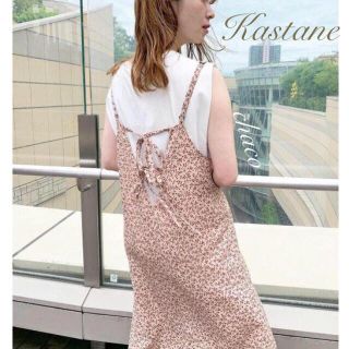 カスタネ(Kastane)の新品🌷¥7452【Kastane】バックリボン 柄キャミワンピース(ロングワンピース/マキシワンピース)