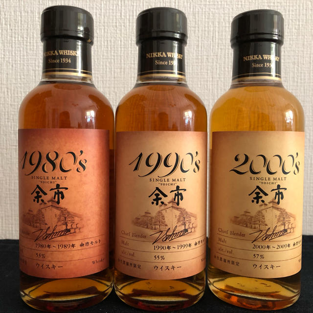 人気商品ランキング ニッカウヰスキー - 余市1980-2000's 3本 180ml 箱