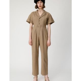 マウジー(moussy)のMOUSSYマウジーLINEN BLEND SHIRT 半袖 オールインワン(オールインワン)