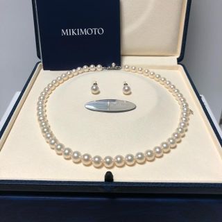 ミキモト(MIKIMOTO)のミキモト 8mm パールネックレス・イヤリングセット 2011年購入美品(ネックレス)