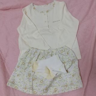 コムサイズム(COMME CA ISM)のruru様専用 花柄 コムサ ベビー服3点セット(スカート)