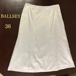 ボールジィ(Ballsey)のBALLSEY スカート 36サイズ シルバー シルクスカート 日本製(ひざ丈スカート)