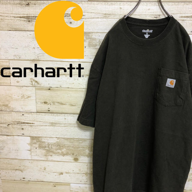 カーハート(carhartt)☆ロゴ ポケットTシャツ ダークブラウン