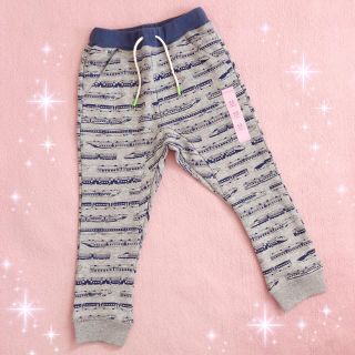 マザウェイズ(motherways)の☆マザウェイズmotherways☆新幹線柄☆ロングパンツ☆新品110グレー(パンツ/スパッツ)