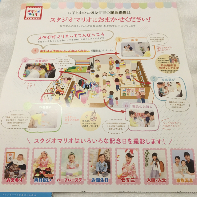 スタジオマリオ　記念写真プレゼント券 チケットの優待券/割引券(その他)の商品写真