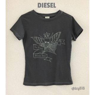 ディーゼル(DIESEL)の【DIESEL】ユーズド加工プリント半袖カットソー＊グレーS(カットソー(半袖/袖なし))