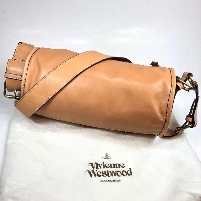 Vivienne Westwood(ヴィヴィアンウエストウッド)の【美品】ヴィヴィアン ドラム型 ショルダー ライトブラウン 保存袋 レディースのバッグ(ショルダーバッグ)の商品写真